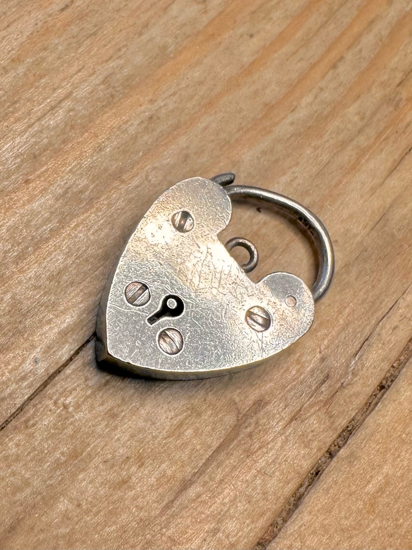 Vintage 1963 Heart Padlock 925 Sterling Silver Pendant