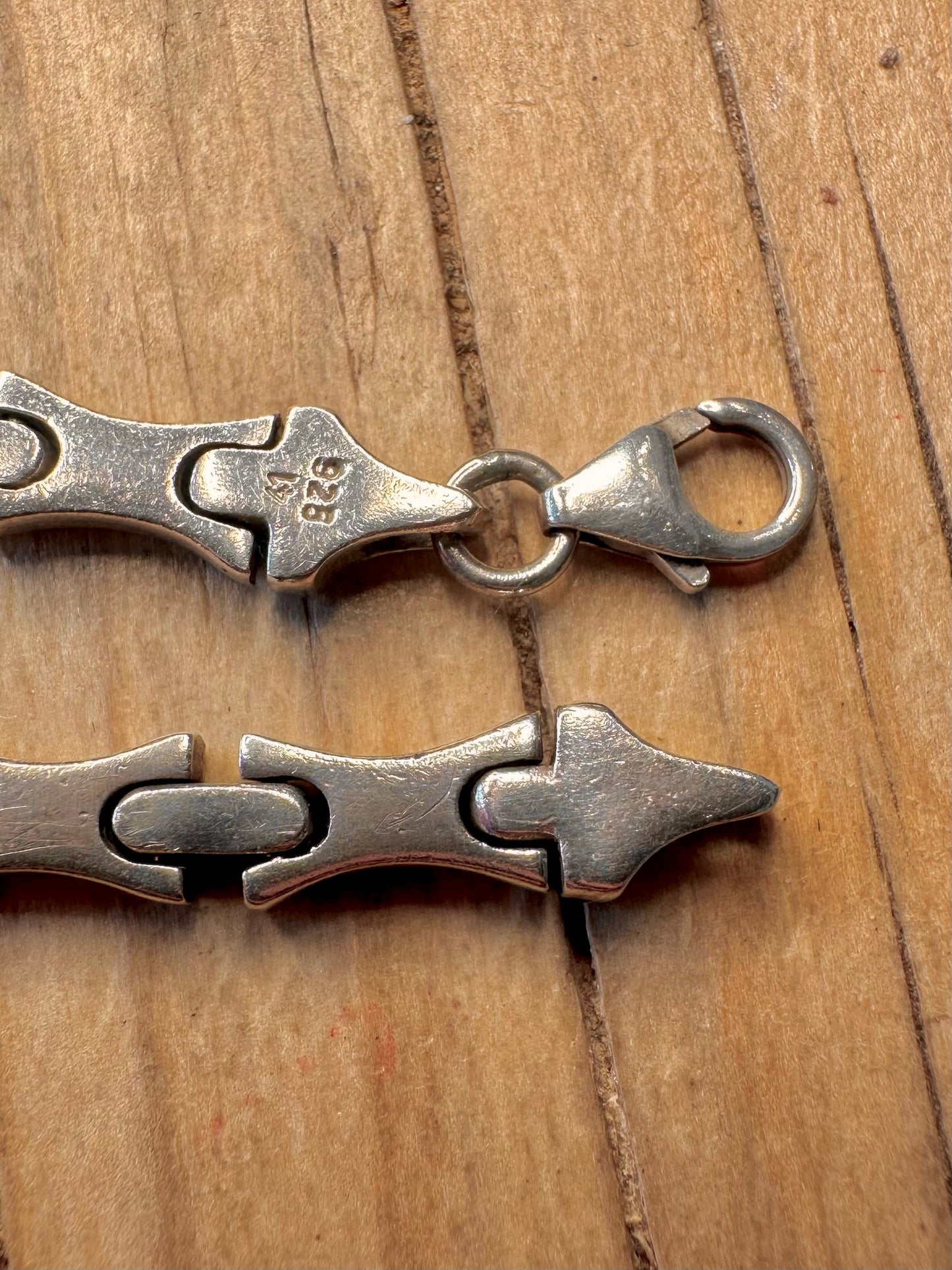 Abstract Link 925 Sterling Silver 7.4 inch Bracelet