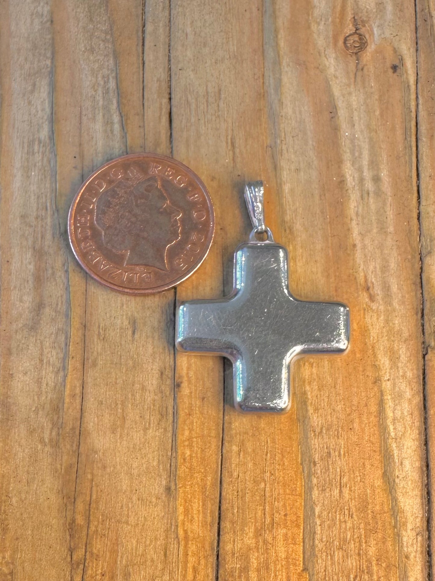 Ingot Cross 1977 Maker RC Sheffield 925 Sterling Silver Pendant