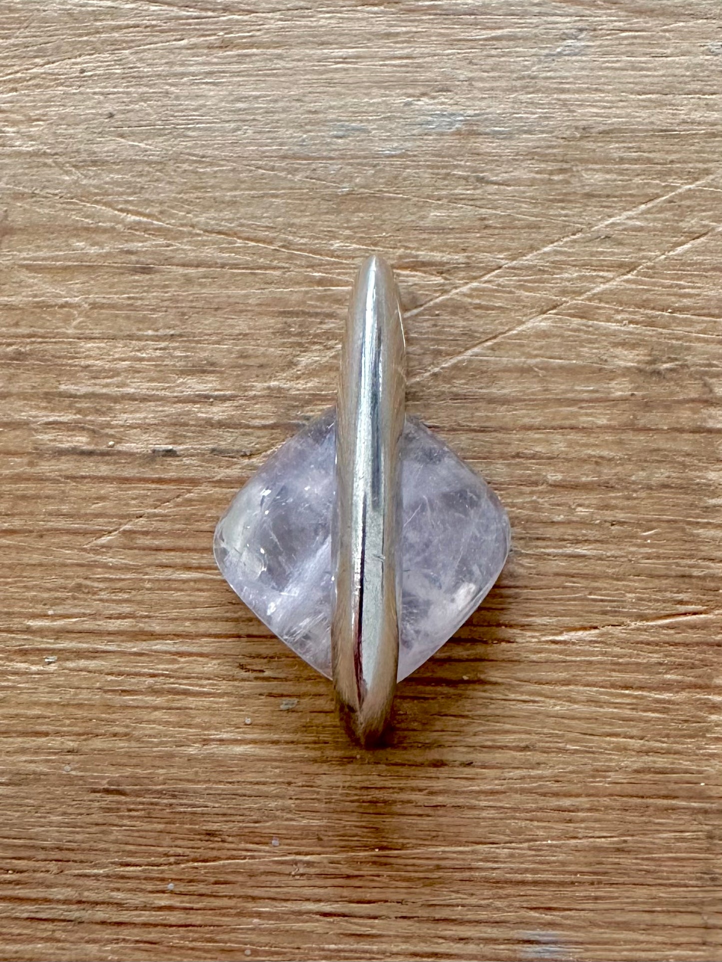 Abstract Rose Quarts 925 Silver Pendant