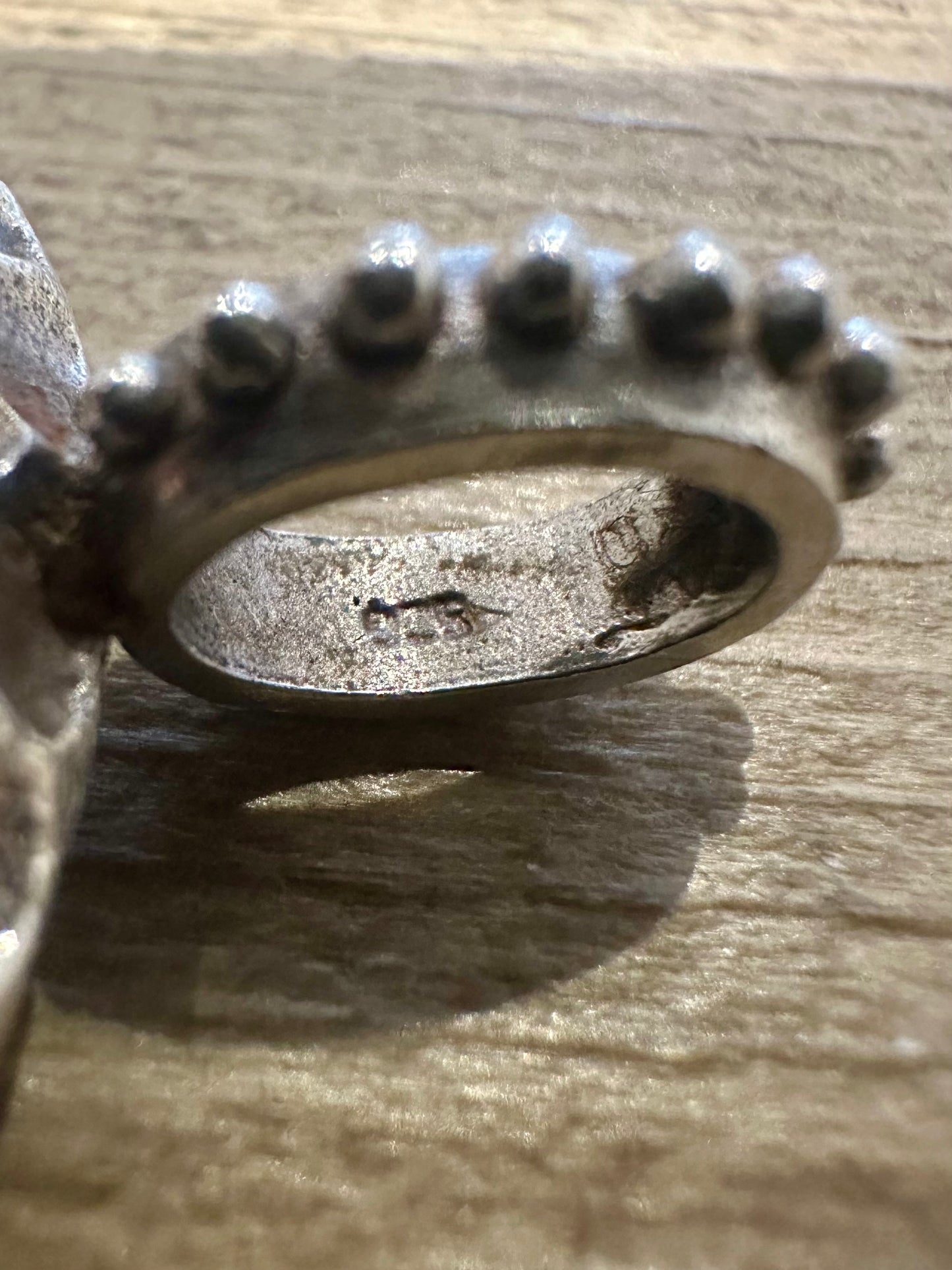 Vintage Abstract Textured Circle 925 Silver Pendant
