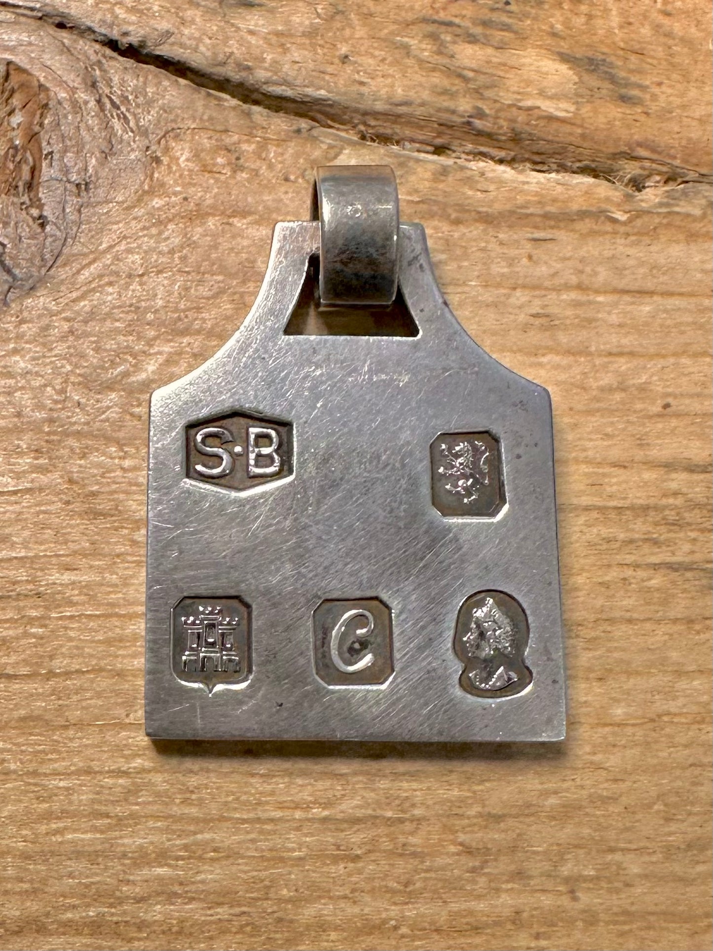 Vintage 1977 SB Maker Edinburgh Ingot 925 Silver Pendant