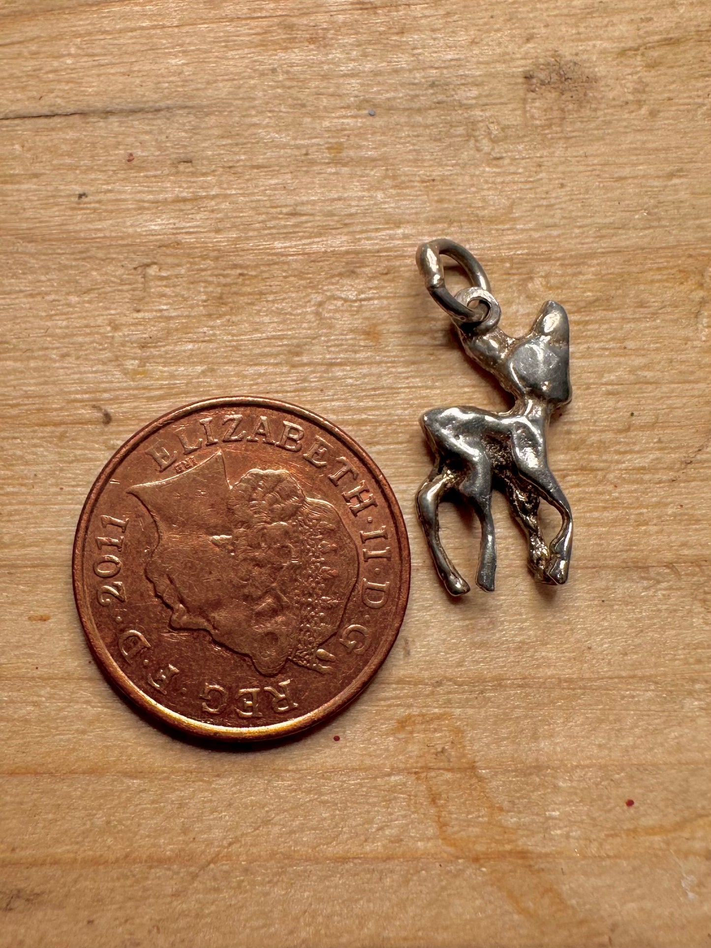 Vintage Bambi Deer 925 Silver Pendant