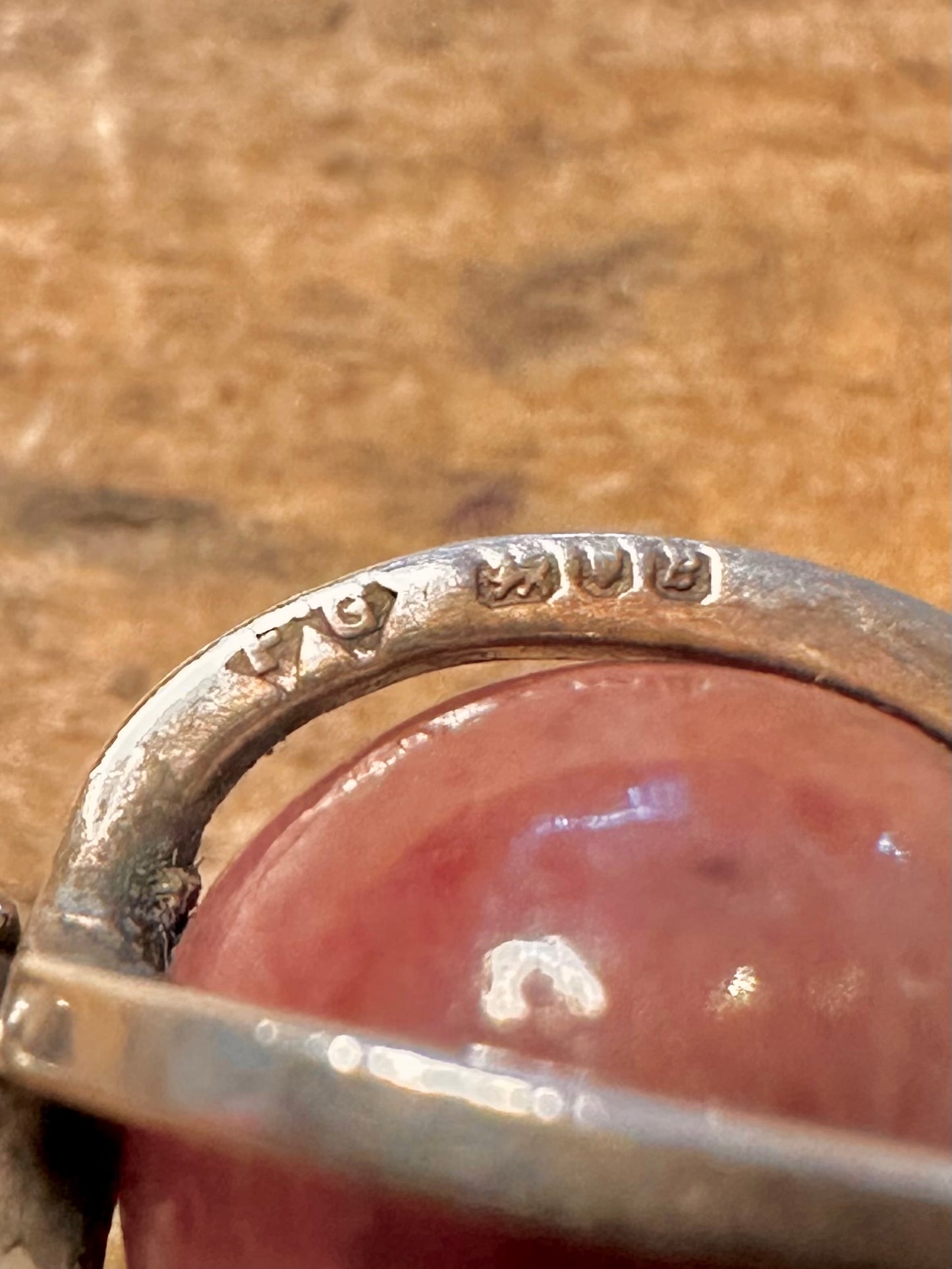 Vintage 1976 Agate Ball Claw 925 Silver Pendant