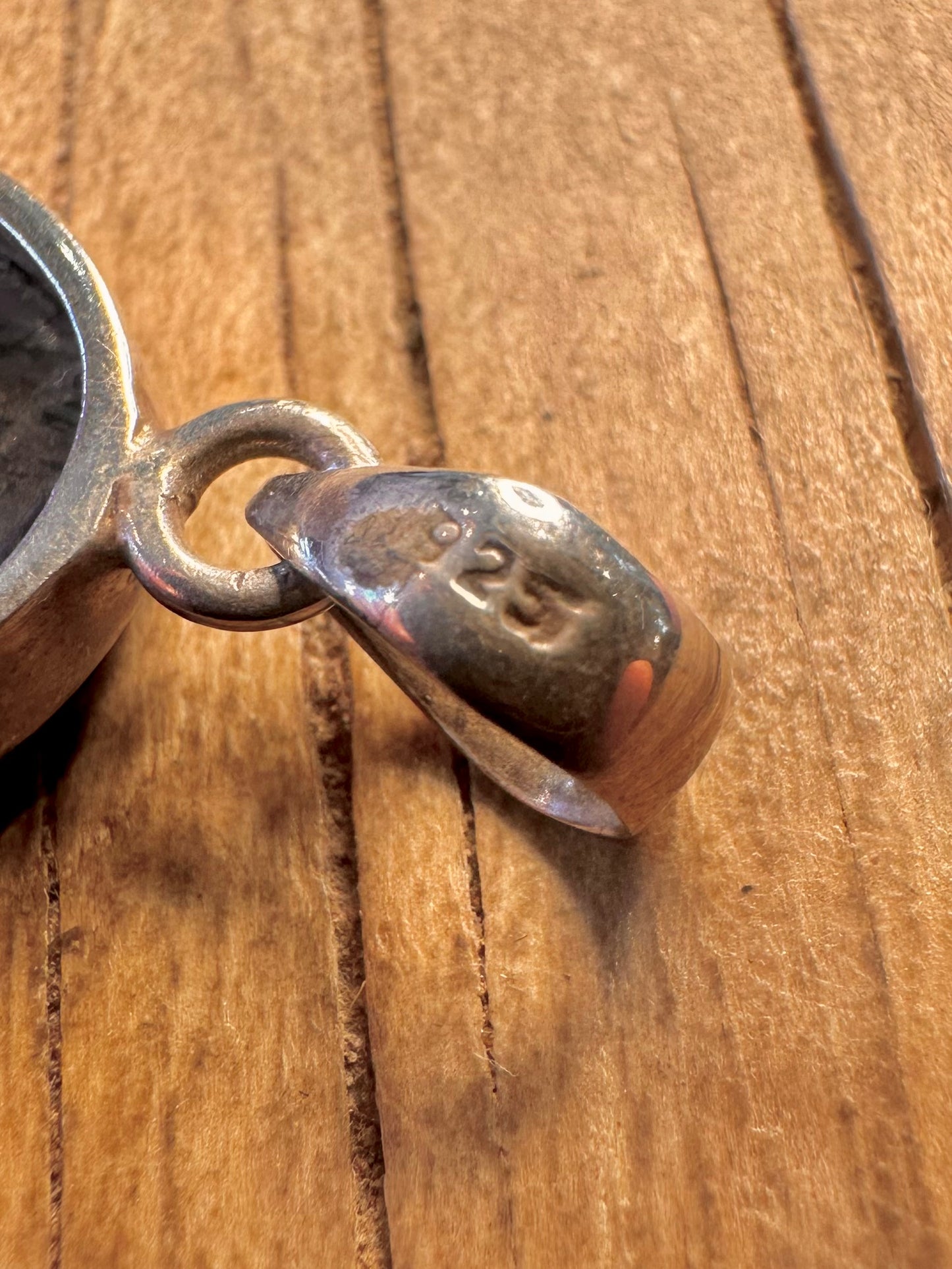 Vintage Hypersthene Oval 925 Sterling Silver Pendant