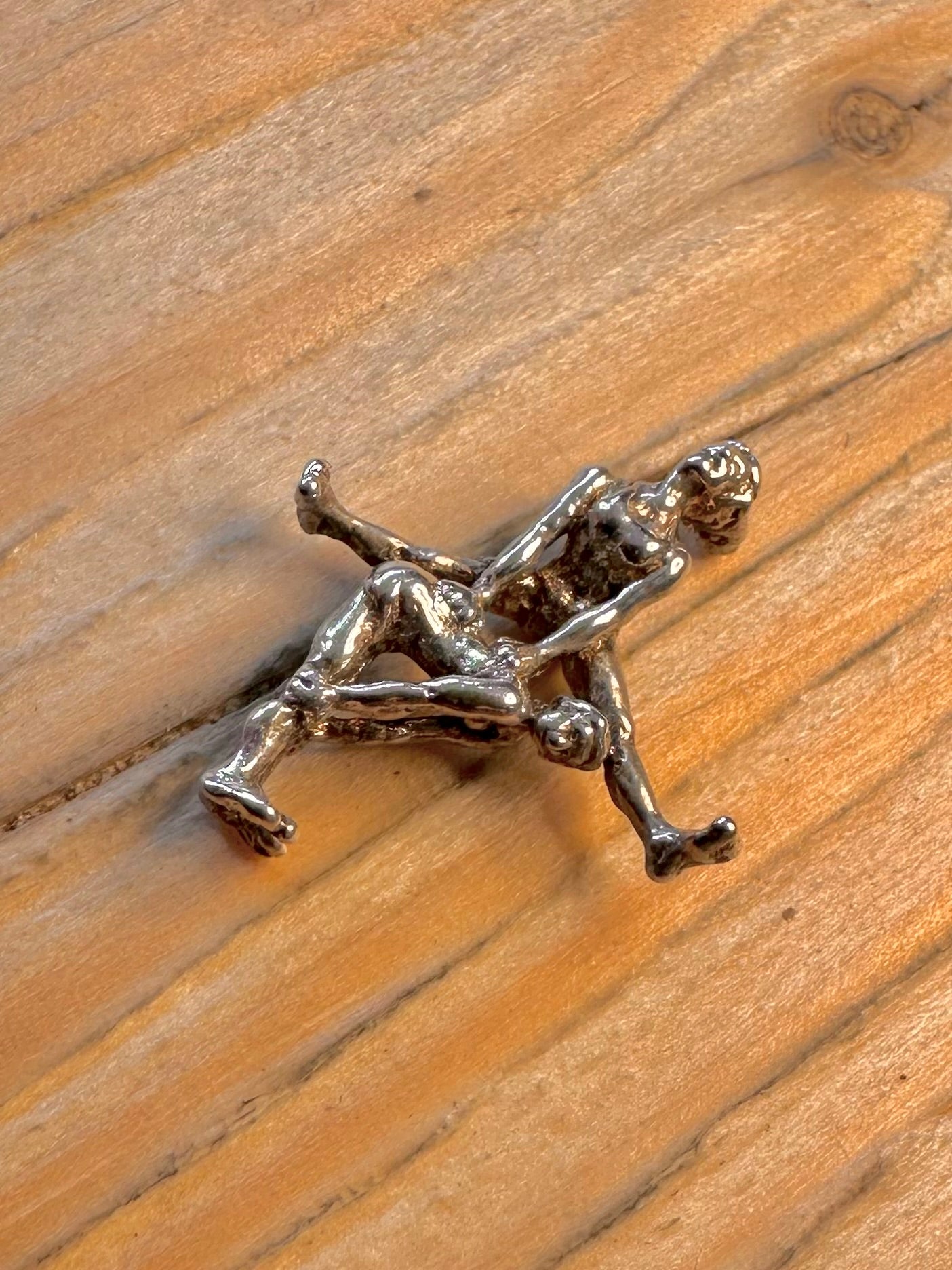 Vintage Acrobats 925 Sterling Silver Charm Pendant