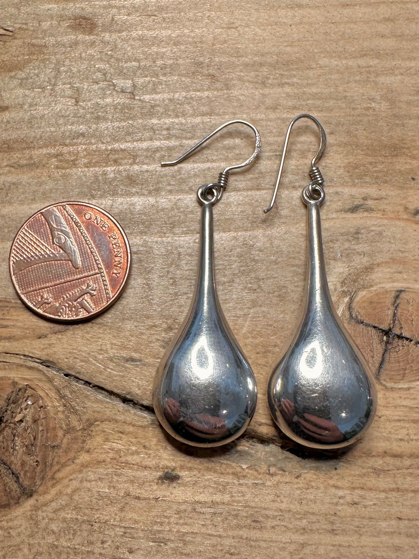 Vintage Tear Drop 925 Silver Earrings