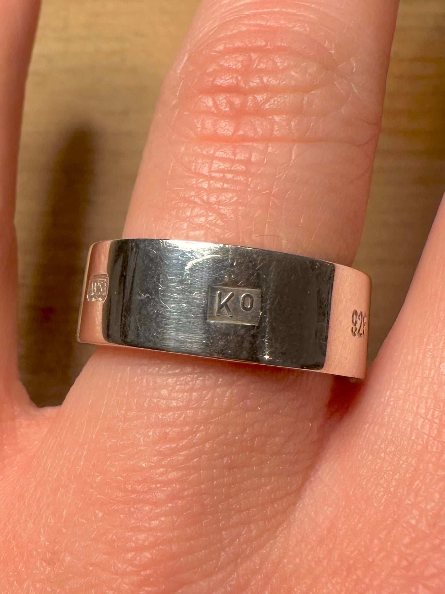 Modern 2000 Hallmarked Band 925 Silver Size T Ring