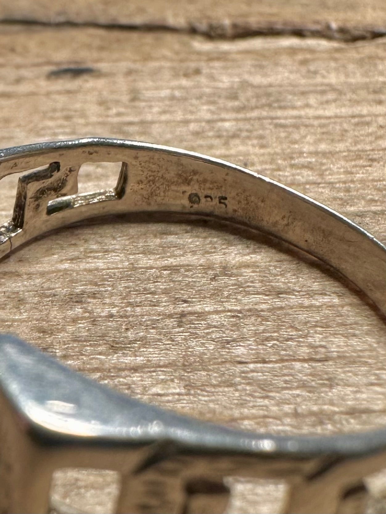 Vintage Unique Font DAD 925 Silver Size V Ring