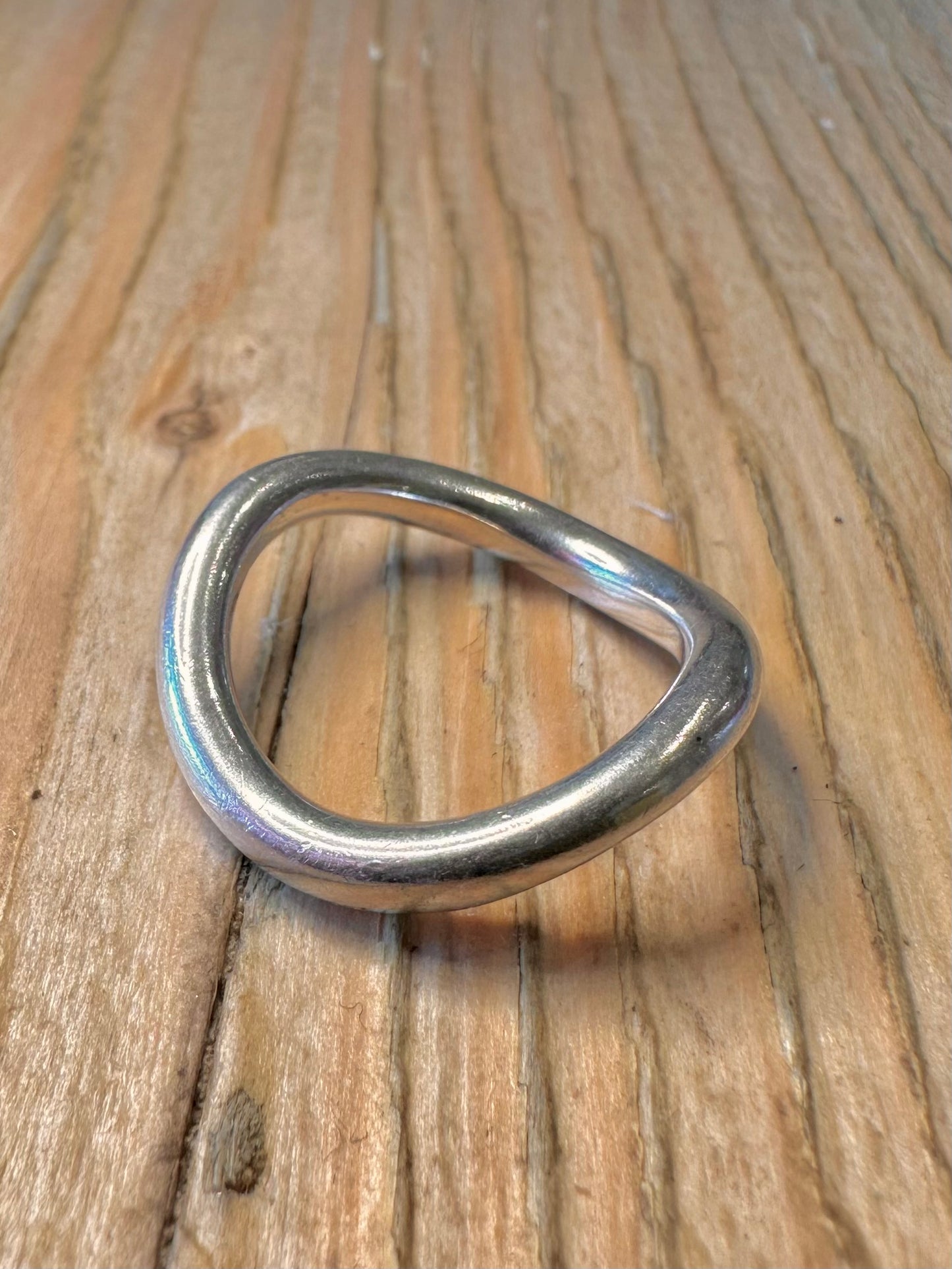Abstract Wavy Band 925 Sterling Silver Size R Ring