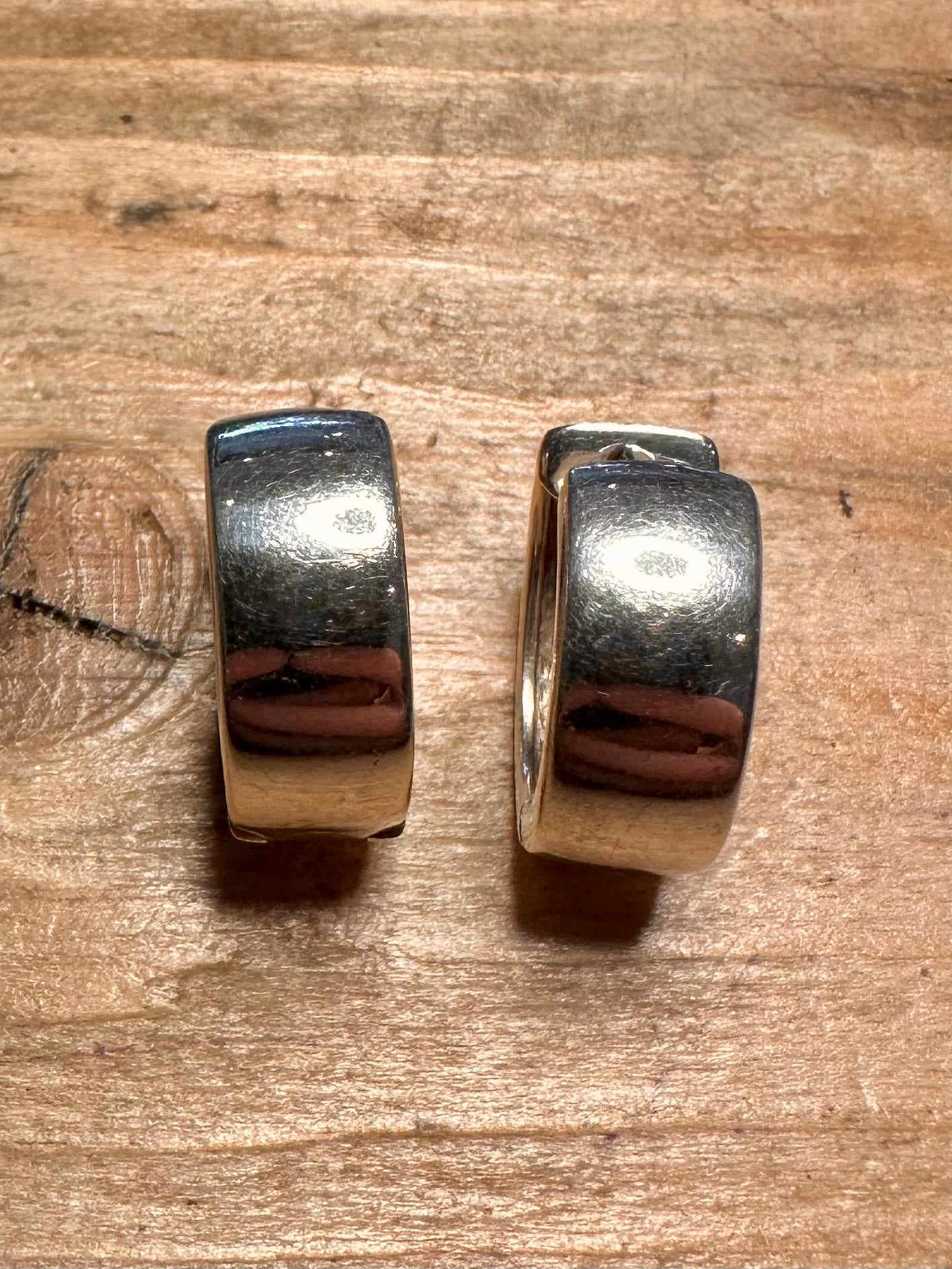 Modern Chunky Hoops 925 Silver Earrings