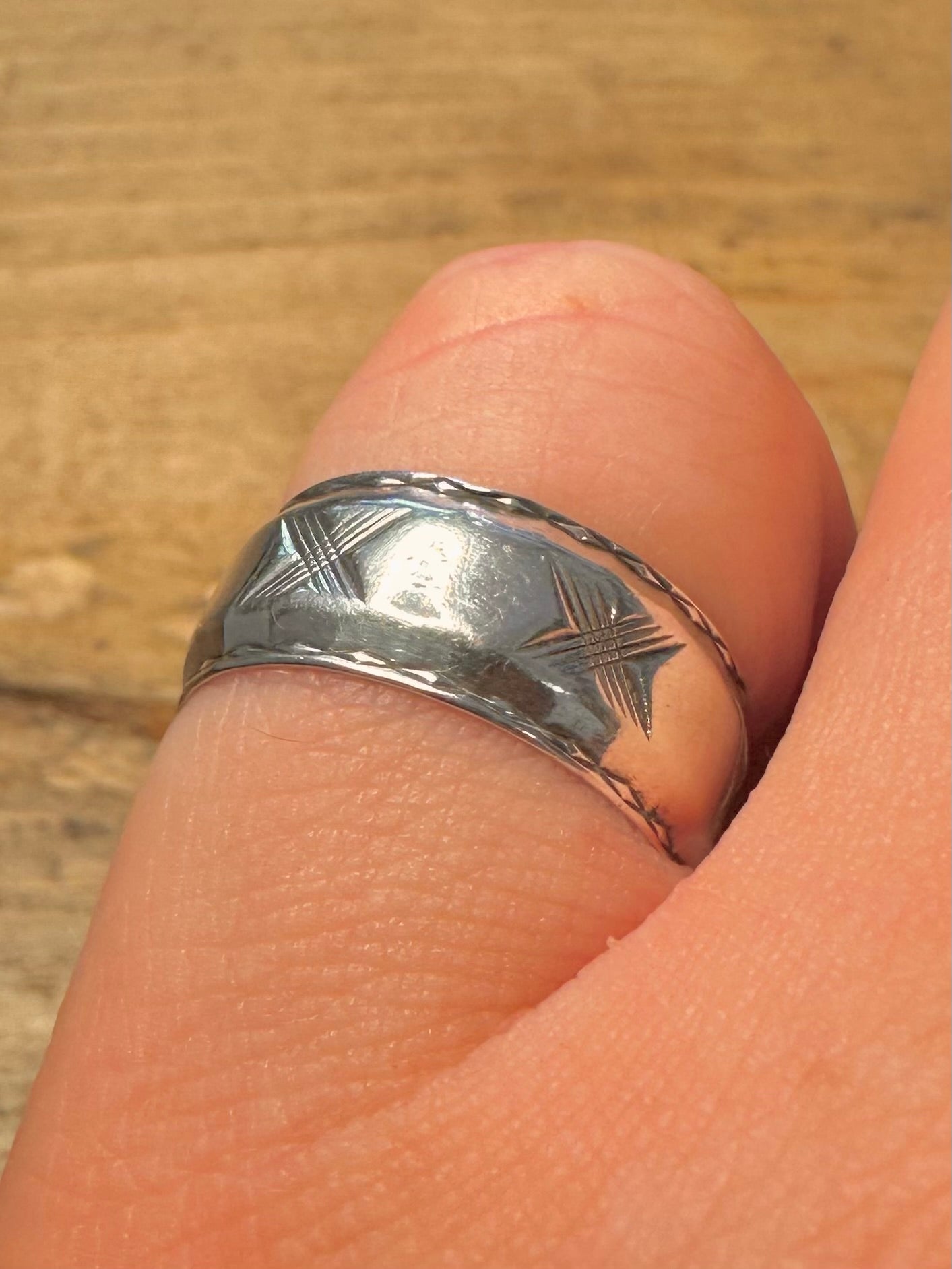 Vintage X Band 925 Silver Size N1/2 Ring