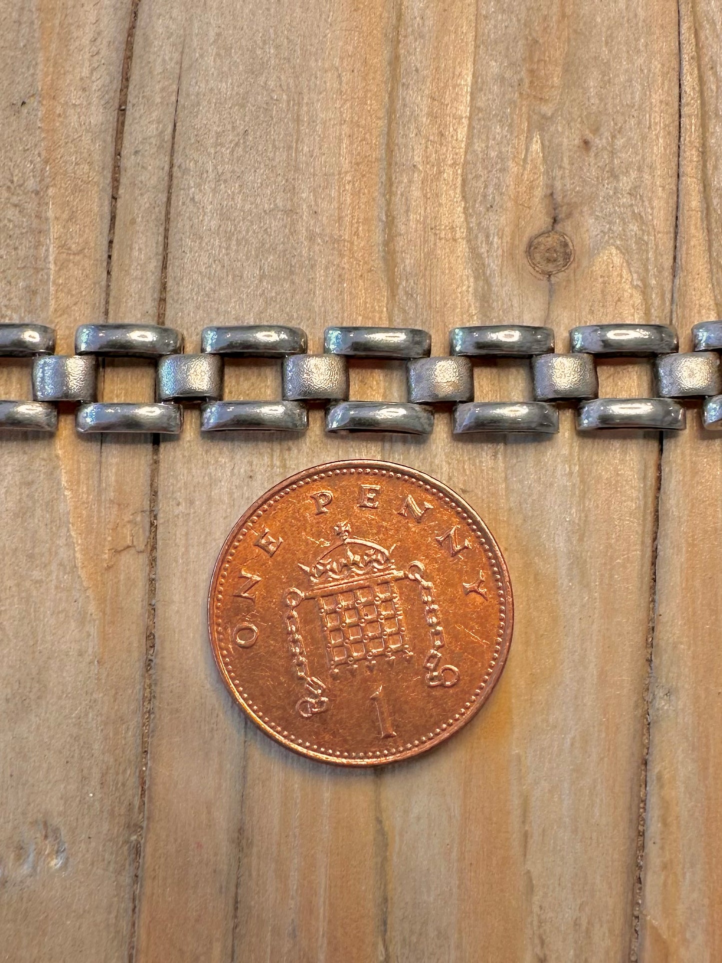 Vintage Box Link 925 Silver 7.5 inch Bracelet