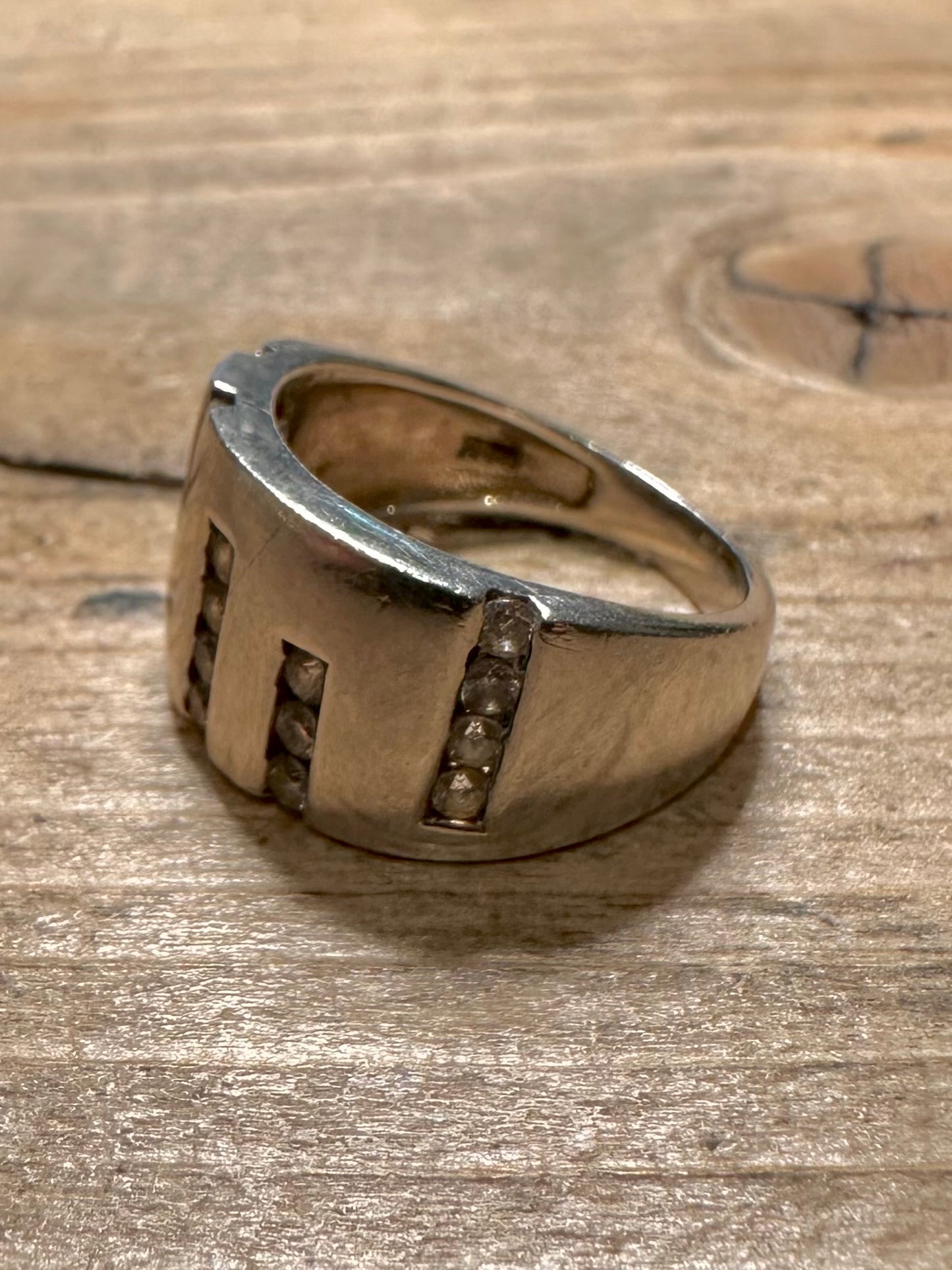 Abstract CZ Stone 925 Silver Size O Ring
