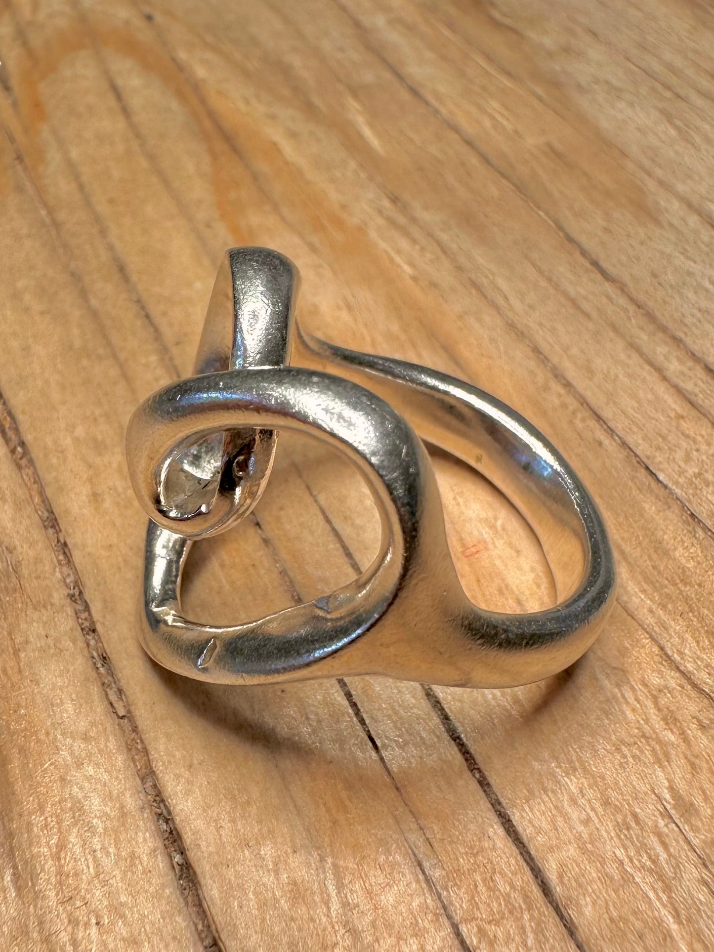 Abstract Heart 925 Sterling Silver Size U Ring