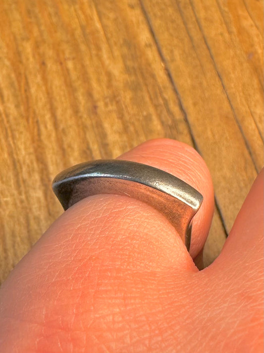 Abstract Bar 925 Sterling Silver Size K Ring