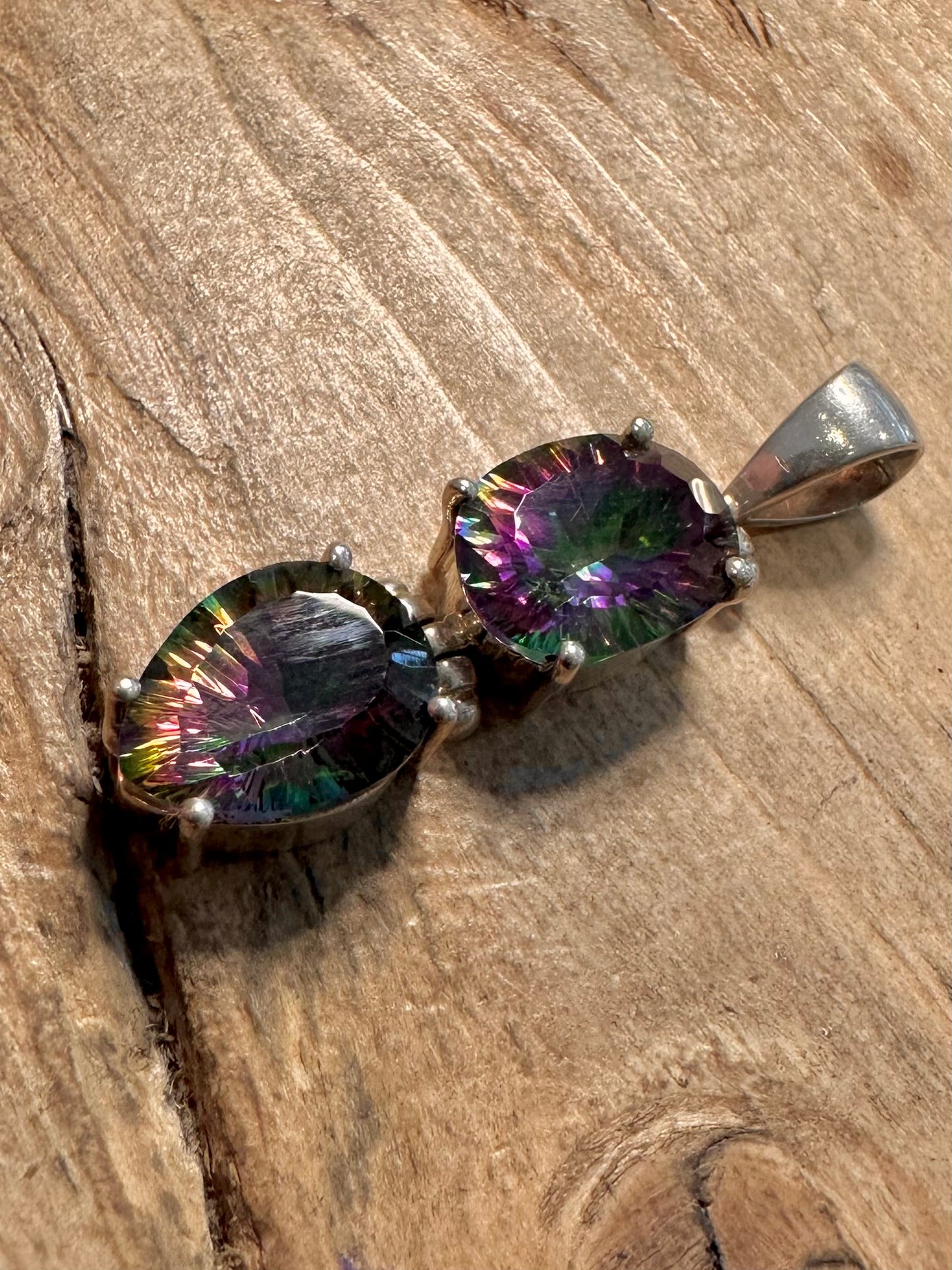 Modernist 2011 Mystic Topaz 925 Silver Pendant