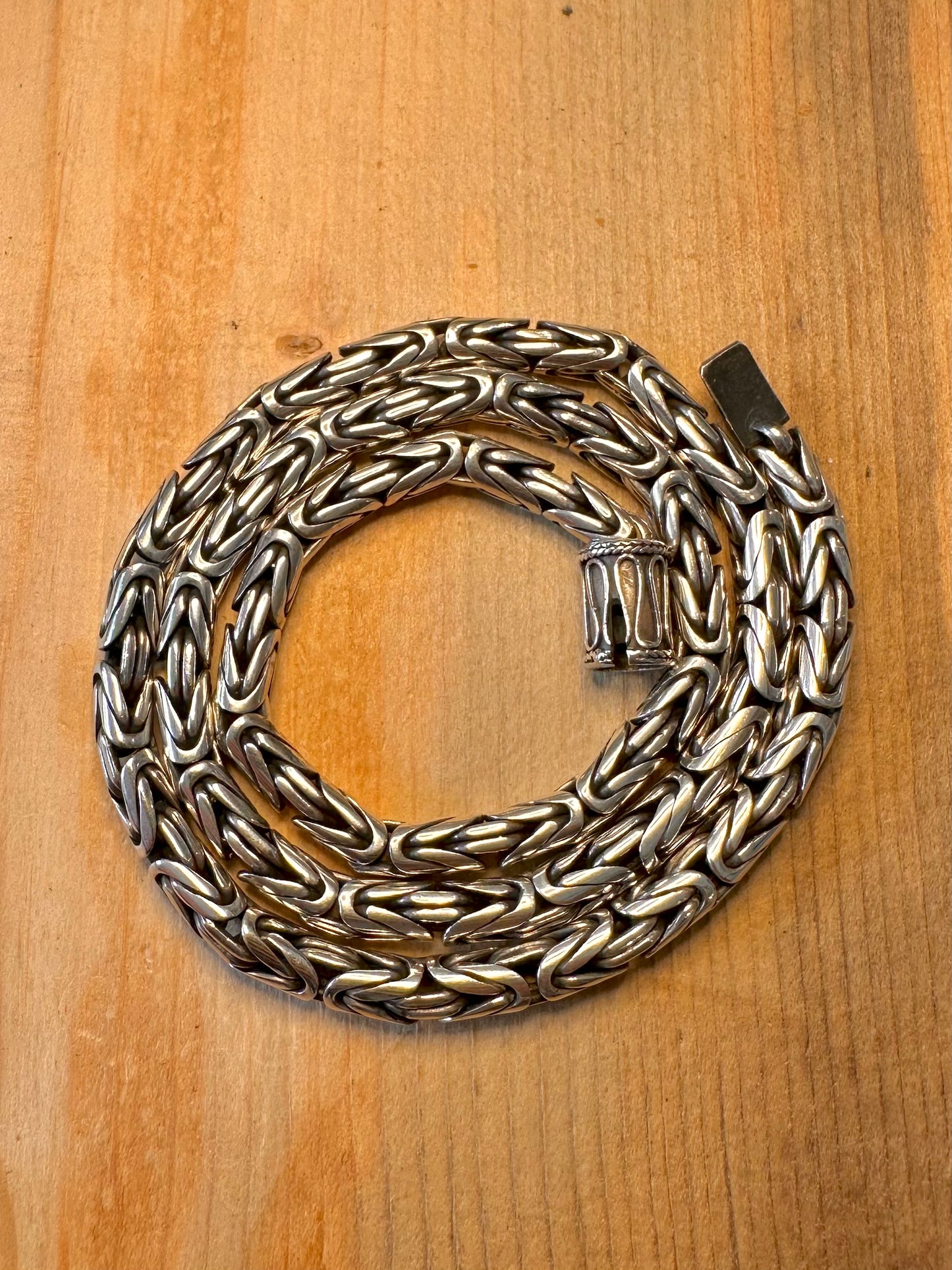 Vintage Byzantine Box Clasp 925 Silver 20 inch Necklace