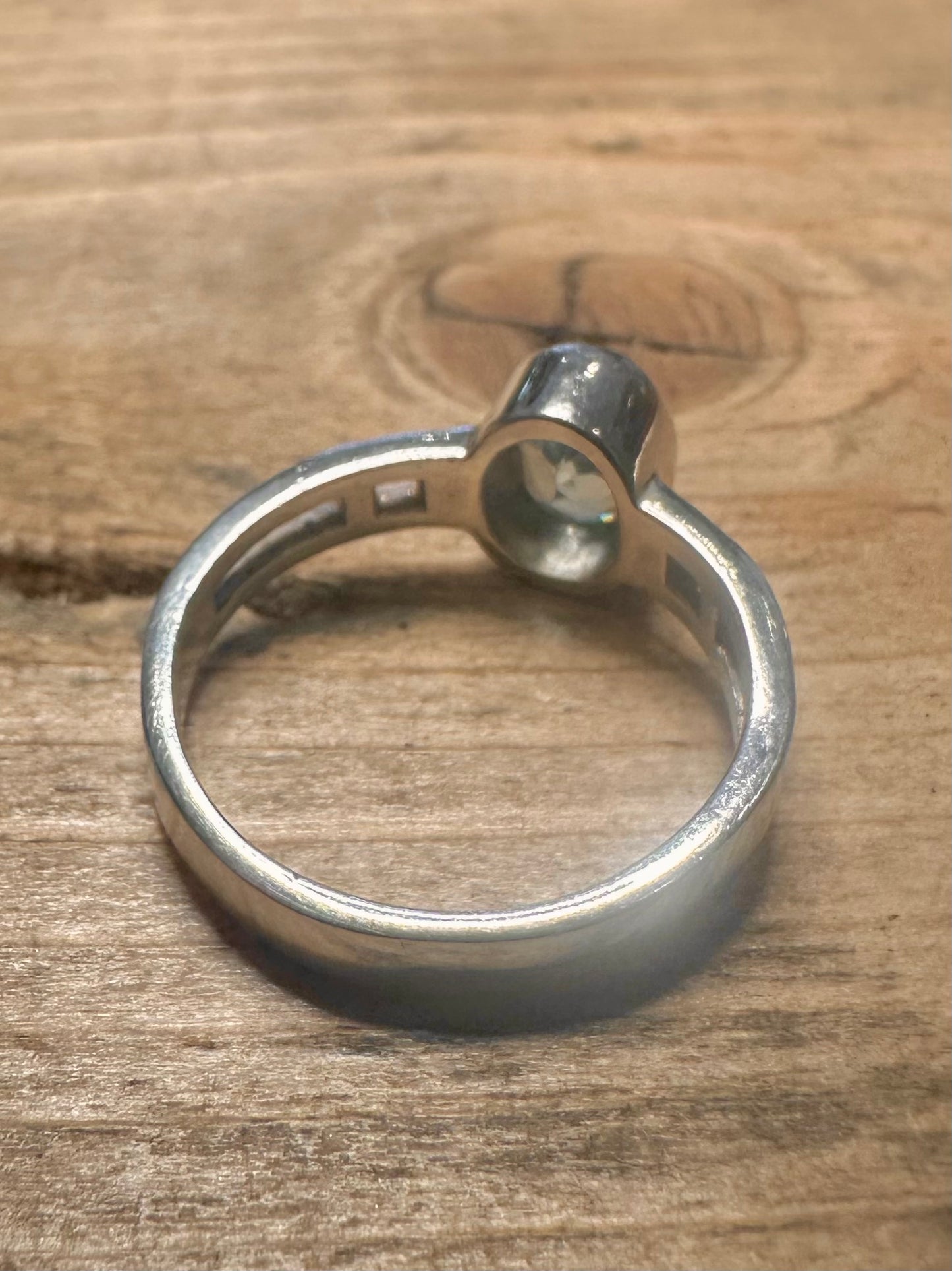 Modern Blue Topaz 925 Silver Size R Ring