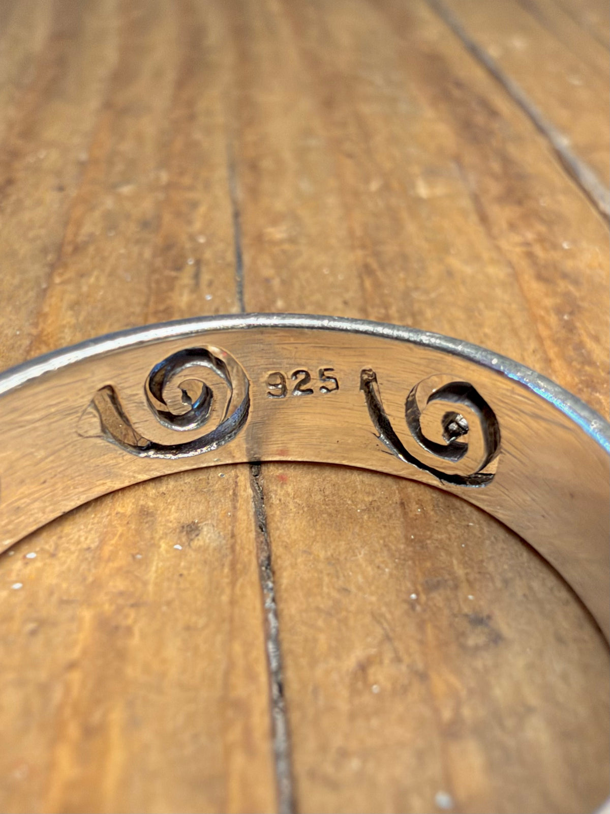 Swirl Band 925 Sterling Silver Size T1/2 Ring