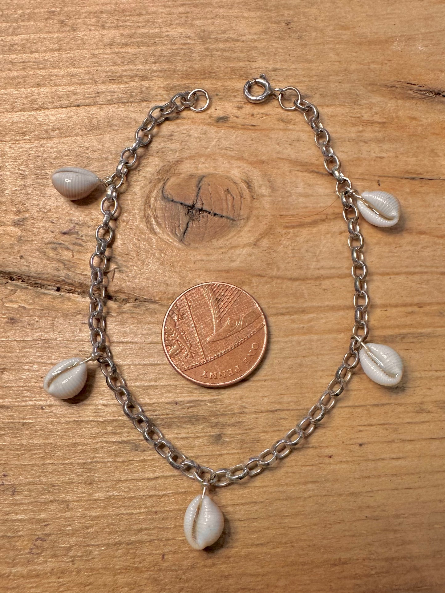 Vintage Shell Belcher Chain 925 Silver 7.9 inch Bracelet