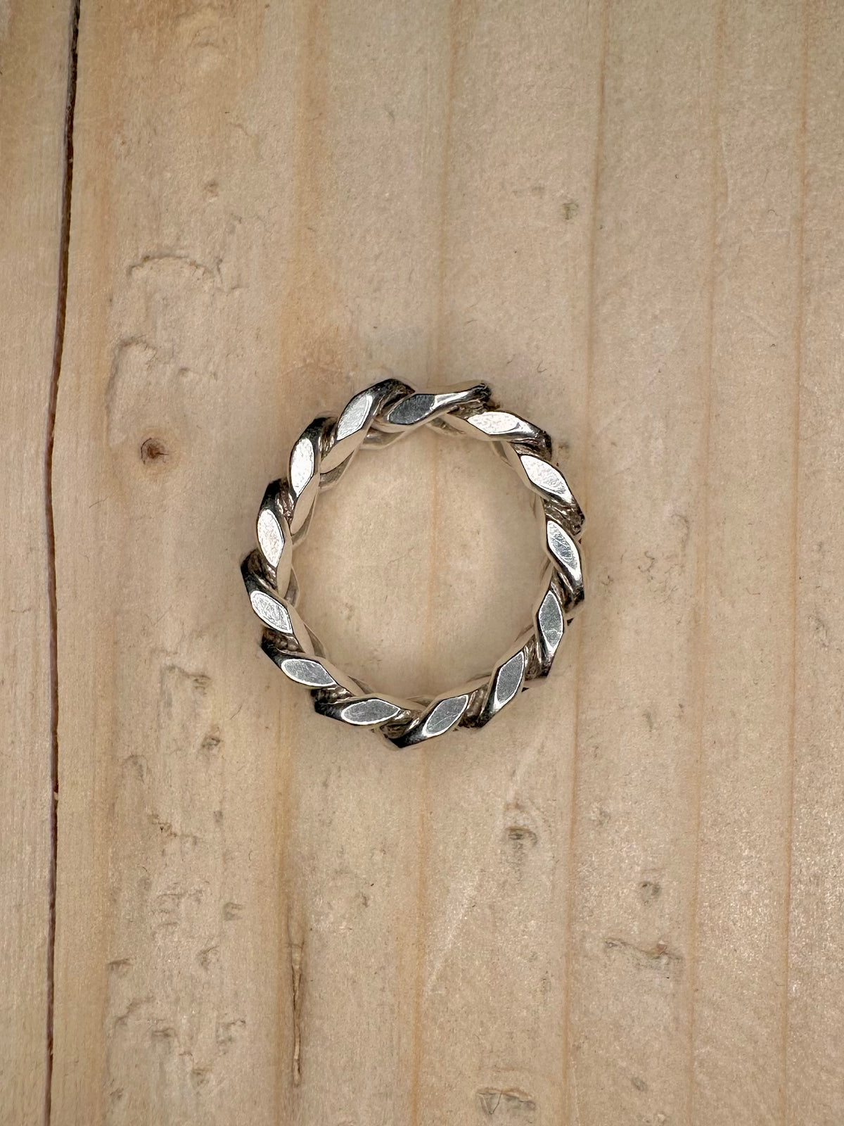 Chunky Chain 925 Sterling Silver Size J Ring