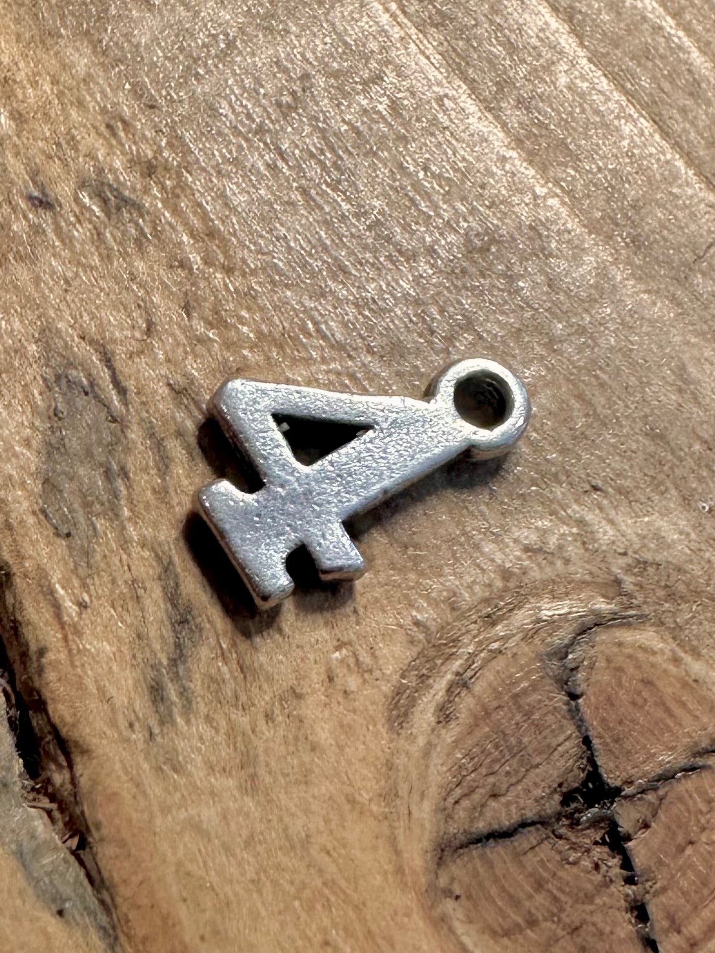 Vintage Number Four 925 Silver Charm Pendant