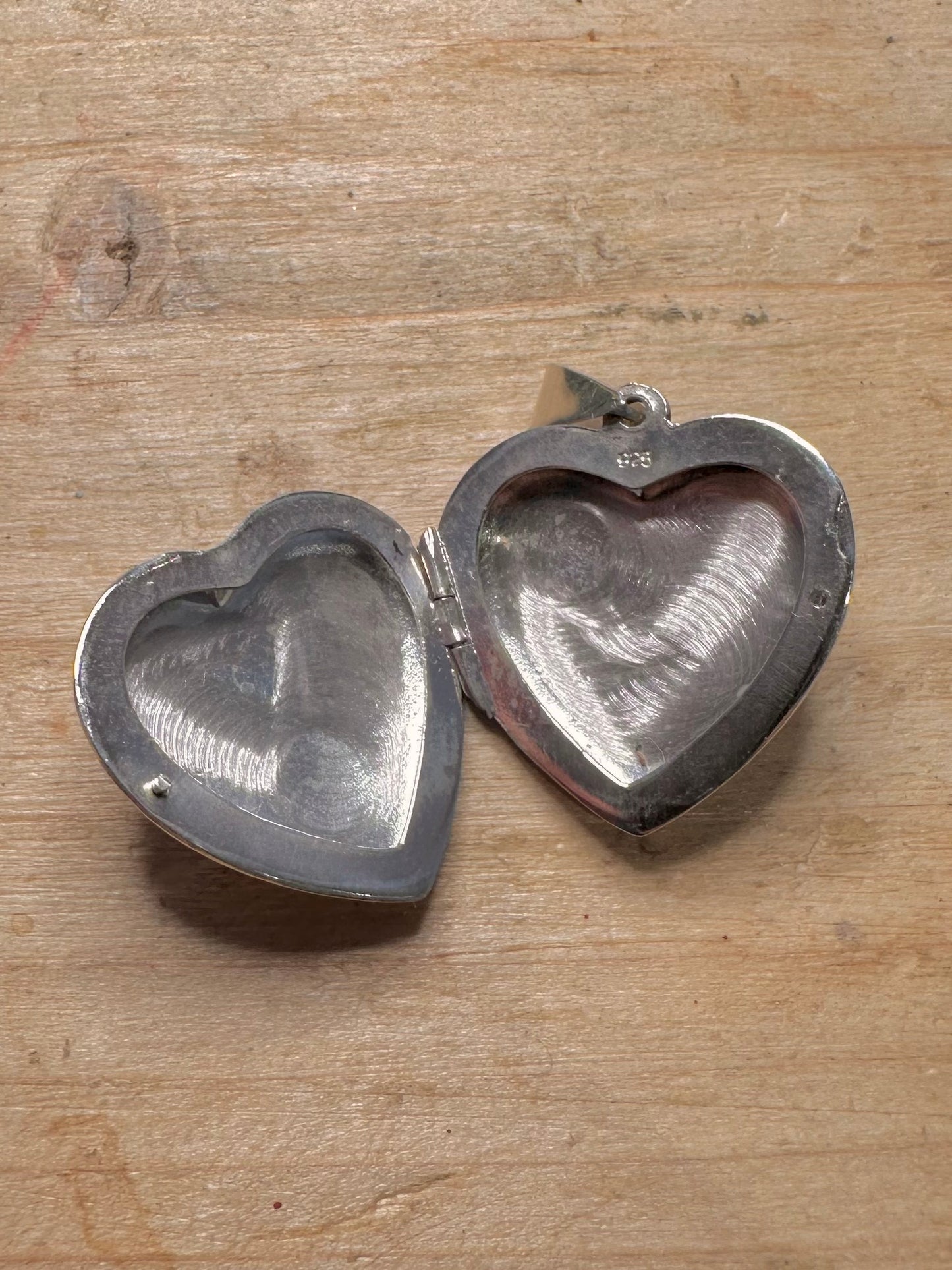 Vintage Engraved Heart Locket 925 Silver Pendant