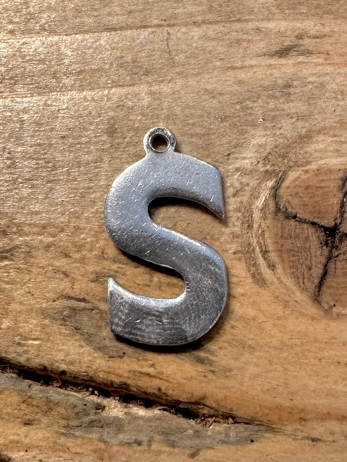 Vintage Letter S 925 Silver Pendant
