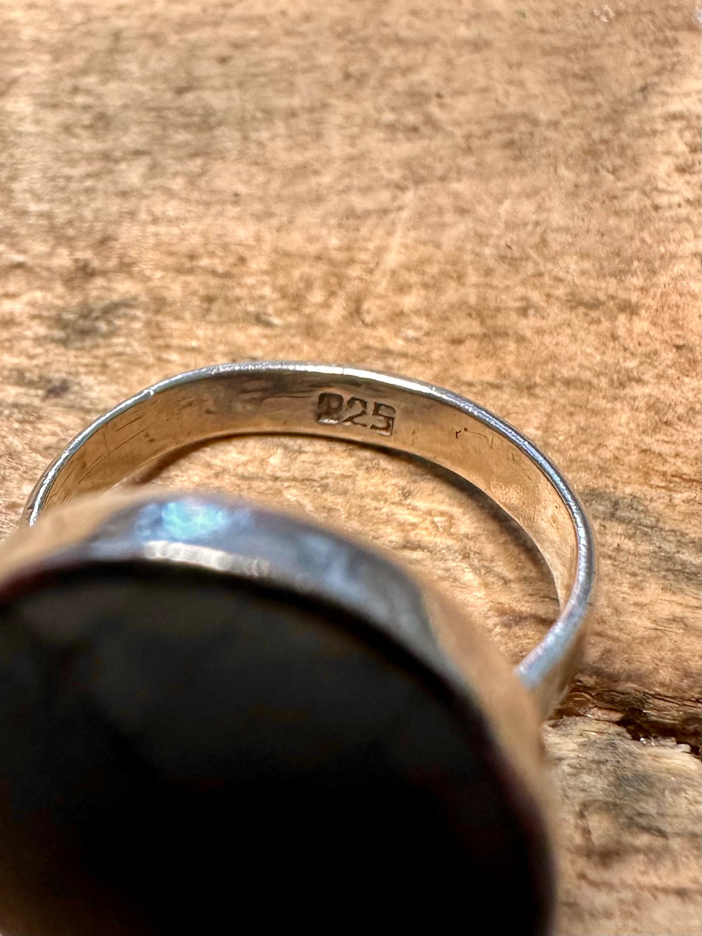 Vintage Howlite Oval 925 Silver Size I1/2 Ring