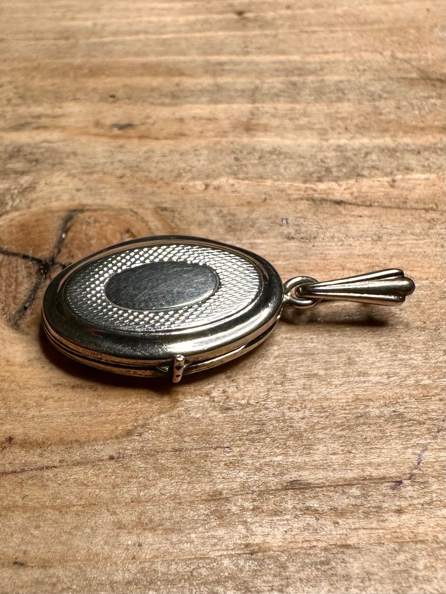 Vintage Oval Textured 925 Silver Locket Pendant