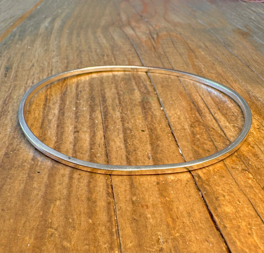 Oval Shaped Stacker 925 Sterling Silver Bangle