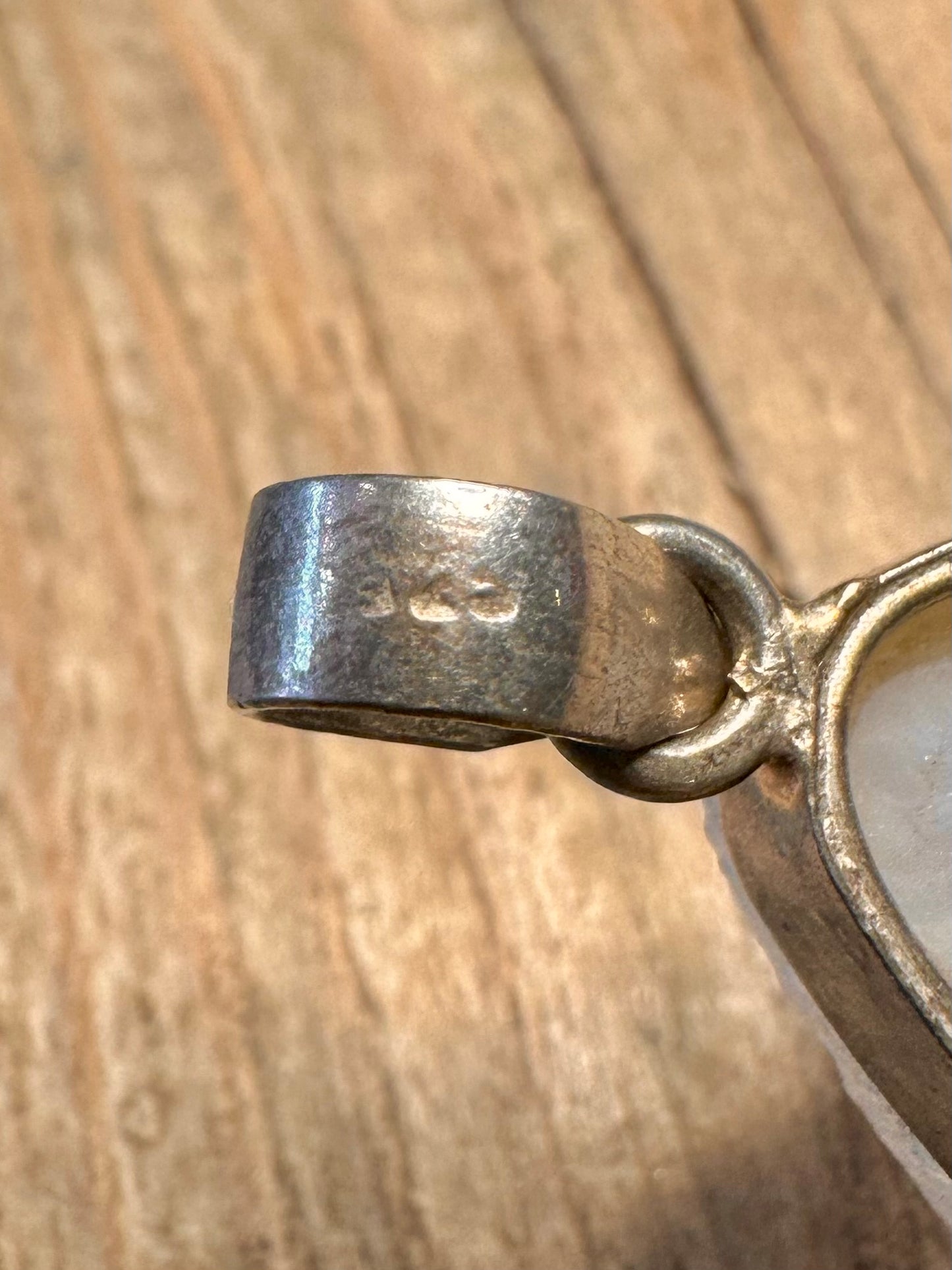 Vintage Druzy Triangle and Amethyst 925 Sterling Silver Pendant