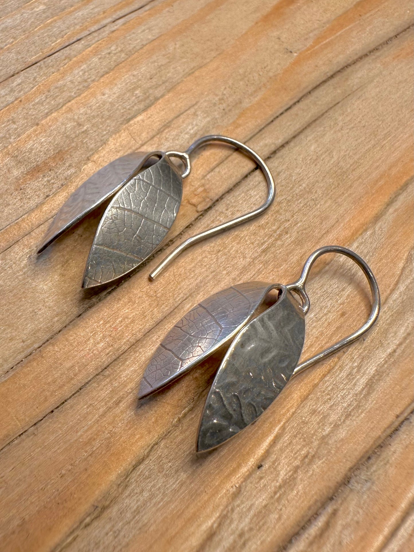 Abstract Handmade Snowdrop Petal Maker Naomi James 925 Sterling Silver Earrings