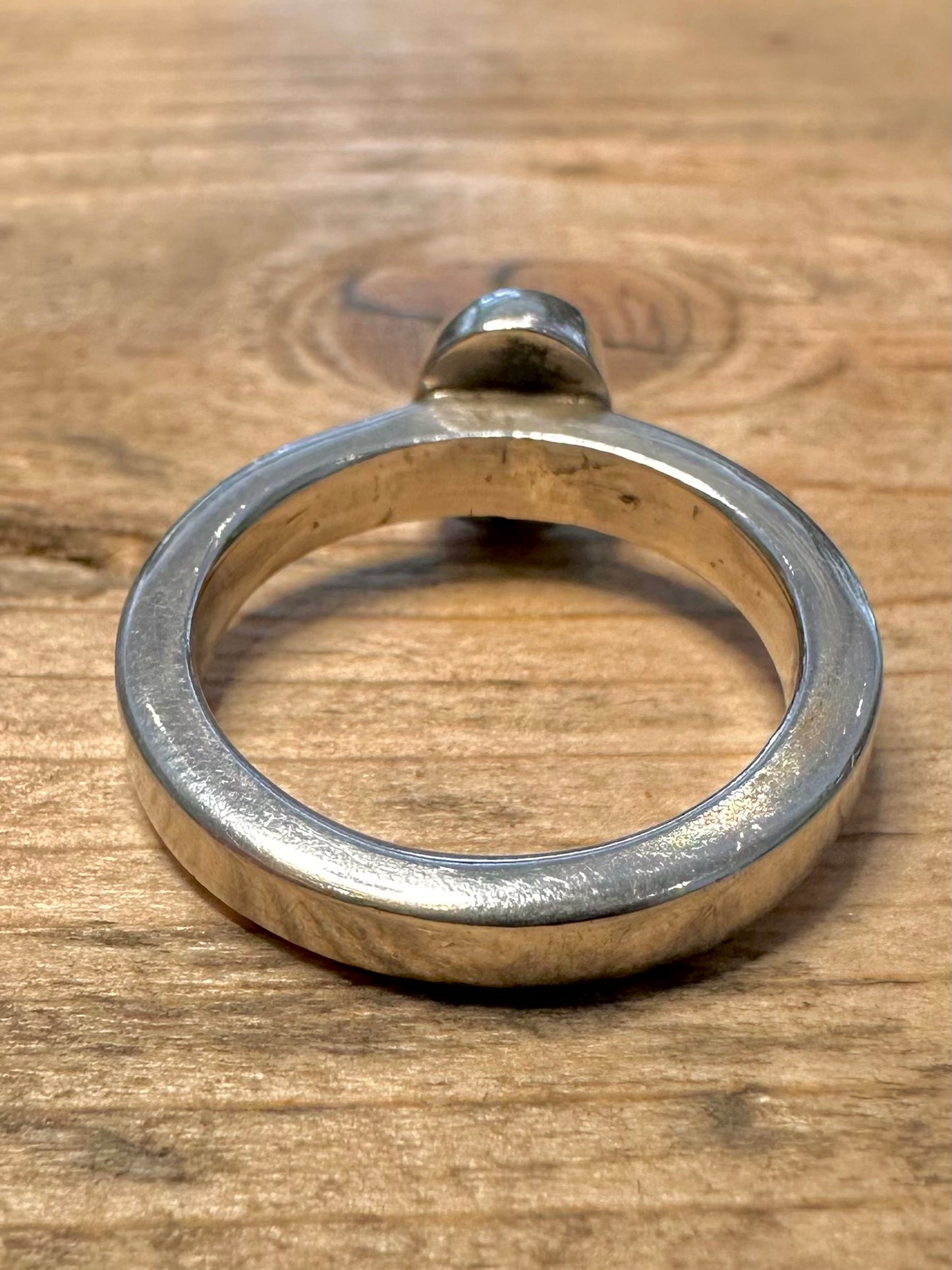 Modernist Amber Band 925 Silver Size P Ring