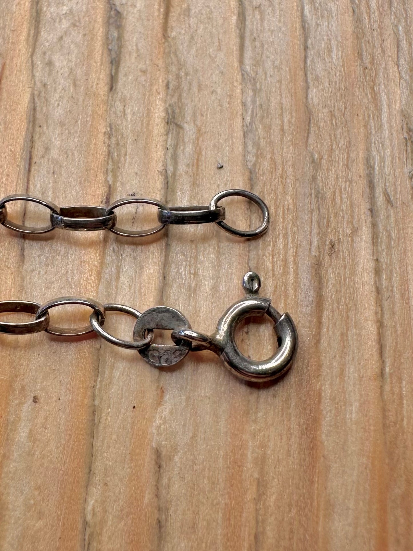 Vintage Oval Link 925 Silver 22 inch Necklace