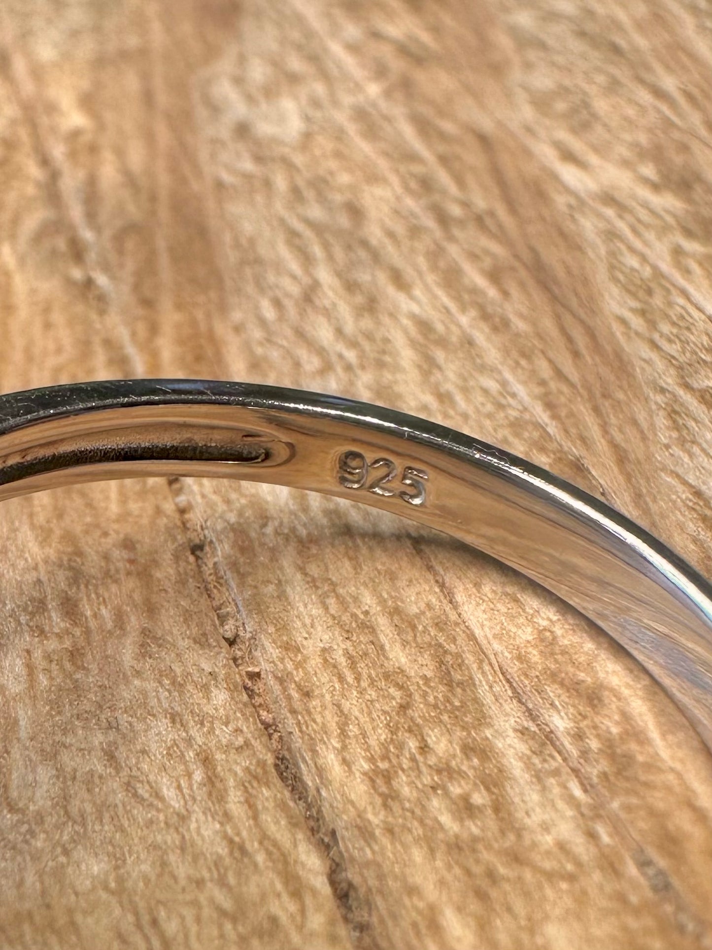 Vintage Opal and Green Stone 925 Sterling Silver Size T1/2 Ring