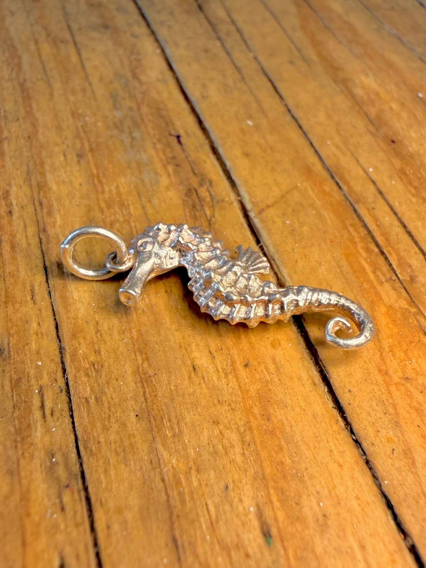 Seahorse Textured 925 Sterling Silver Pendant