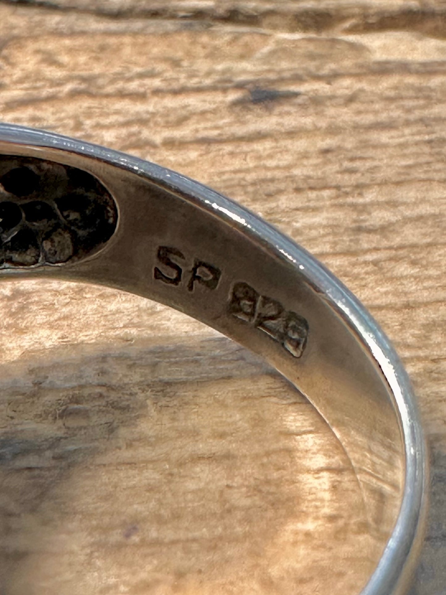 Modern Textured Dome 925 Silver Size T Ring