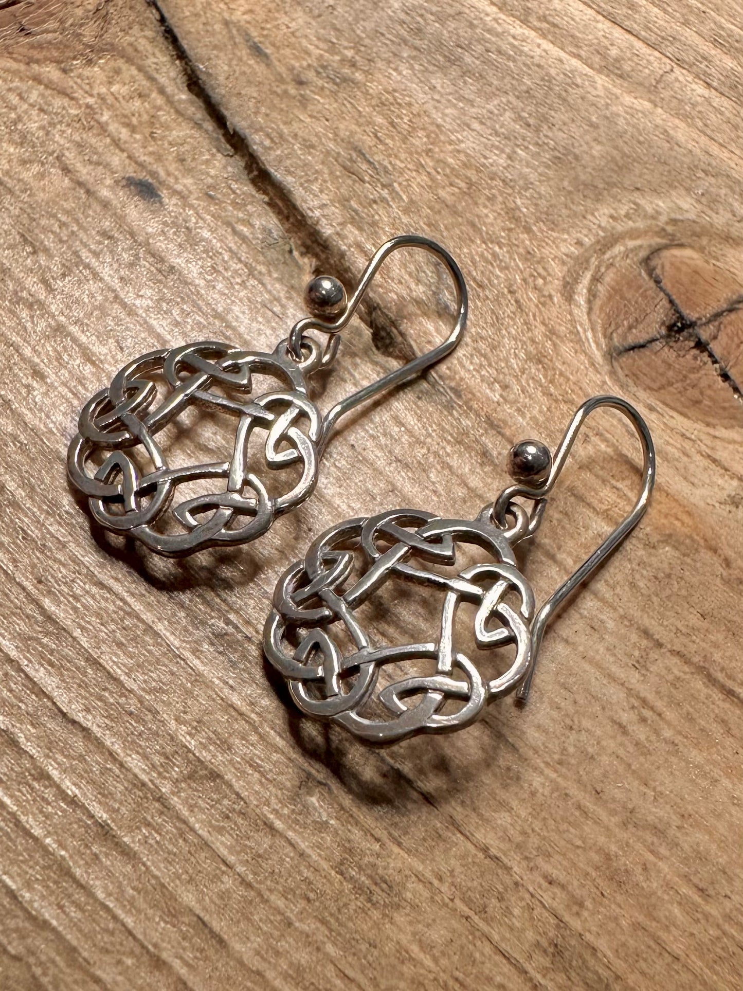 Vintage Celtic 925 Silver Earrings