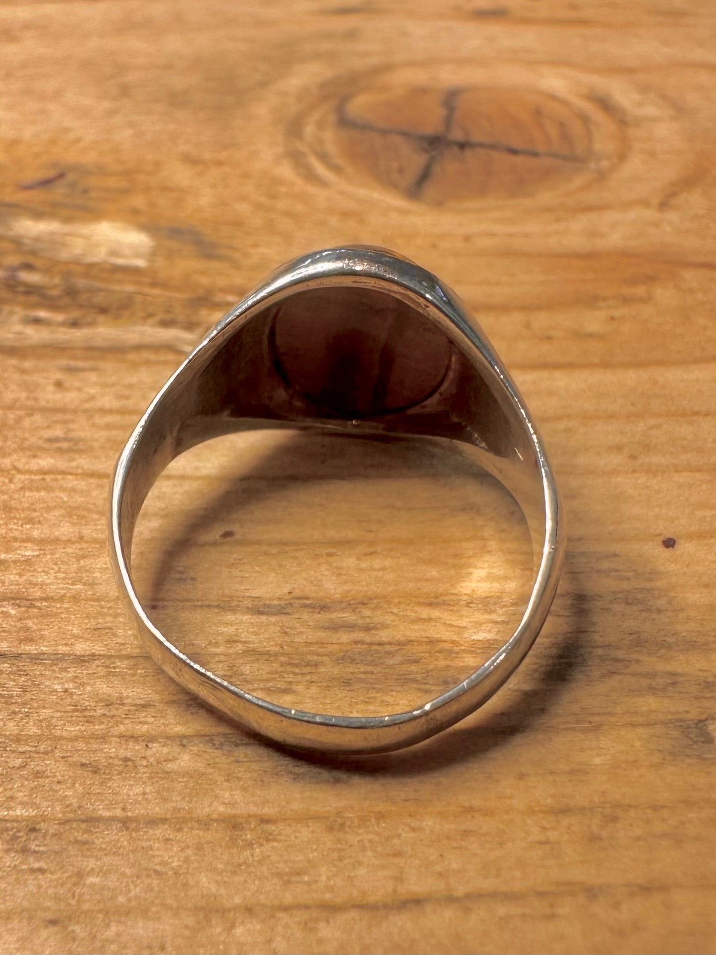 Vintage 1980 Tigers Eye Signet 925 Silver Size K Ring