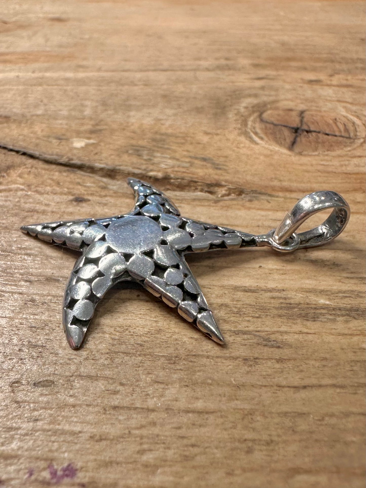Abstract Filigree Starfish 925 Silver Pendant