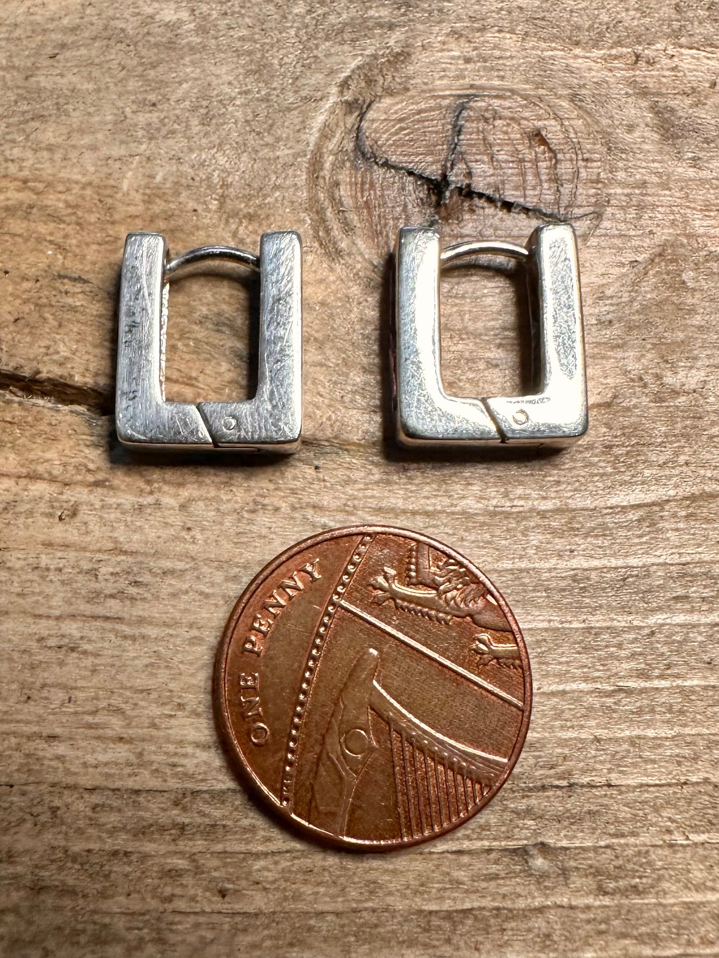 Modern Red and Purple Rectangle 925 Silver Earrings