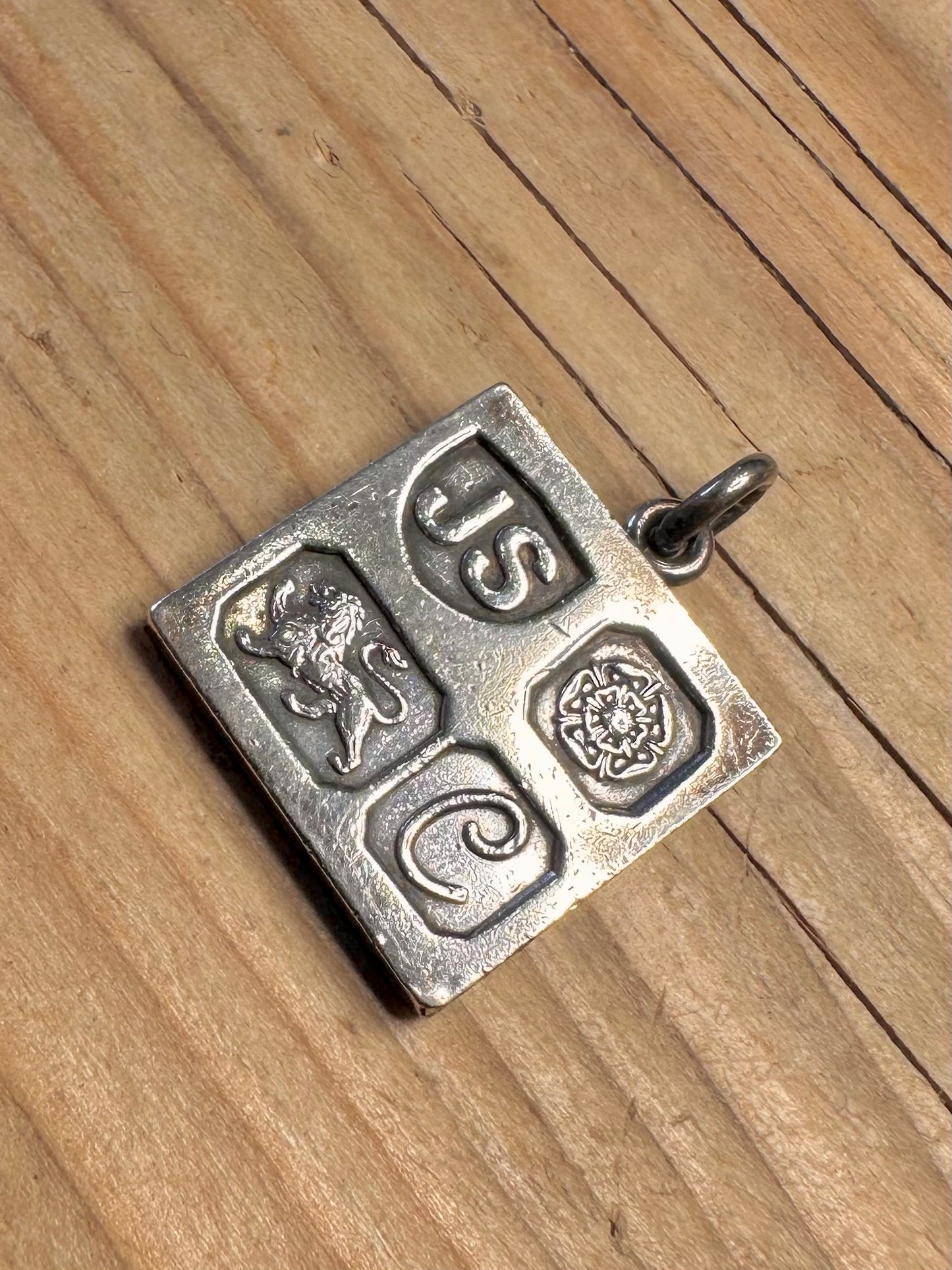 Vintage Jack Spencer Maker 1977 Square Ingot 925 Sterling Silver Pendant
