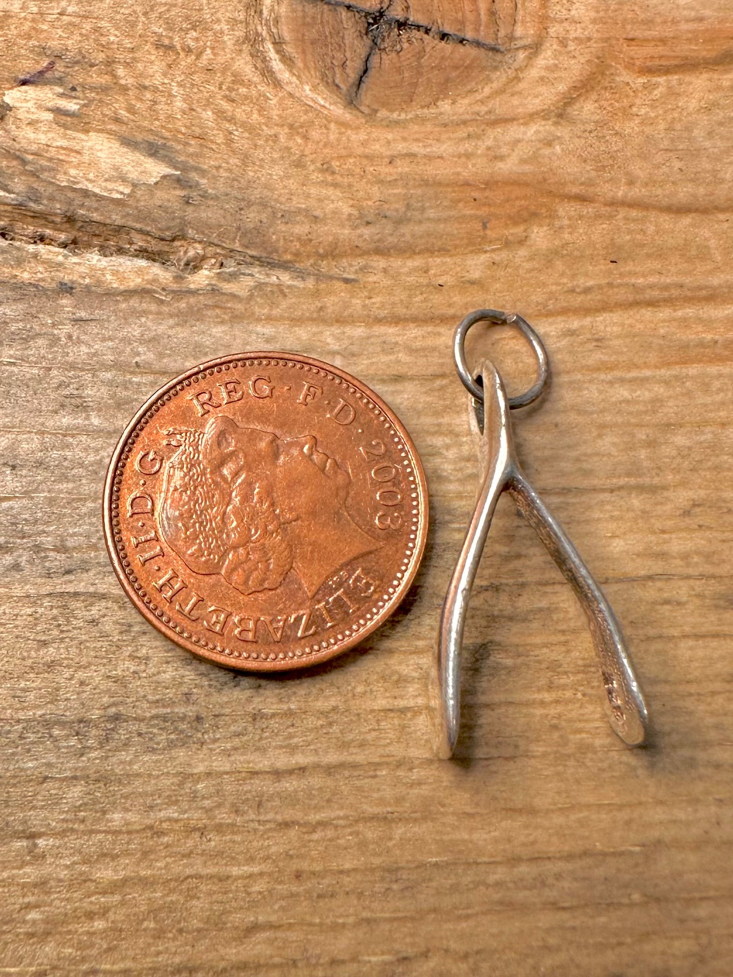 Vintage Wishbone 925 Silver Pendant