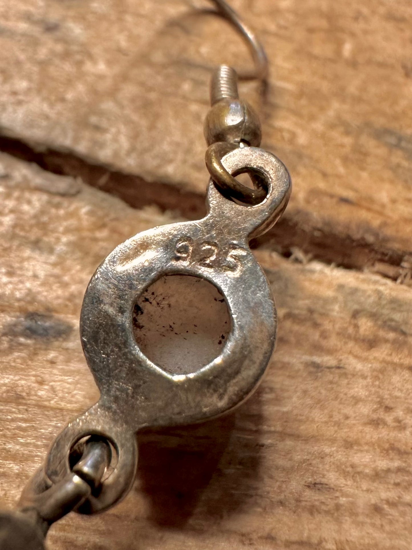 Vintage Moonstone Dangle 925 Silver Earrings