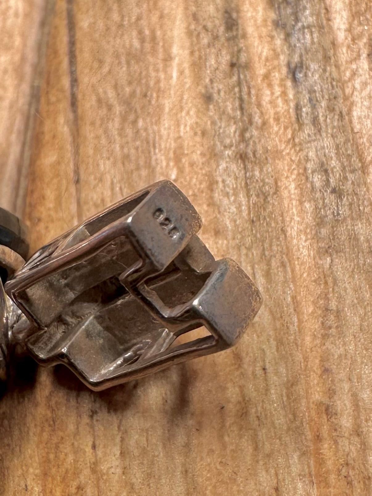 Vintage Blue Topaz and White CZ 925 Sterling Silver Pendant