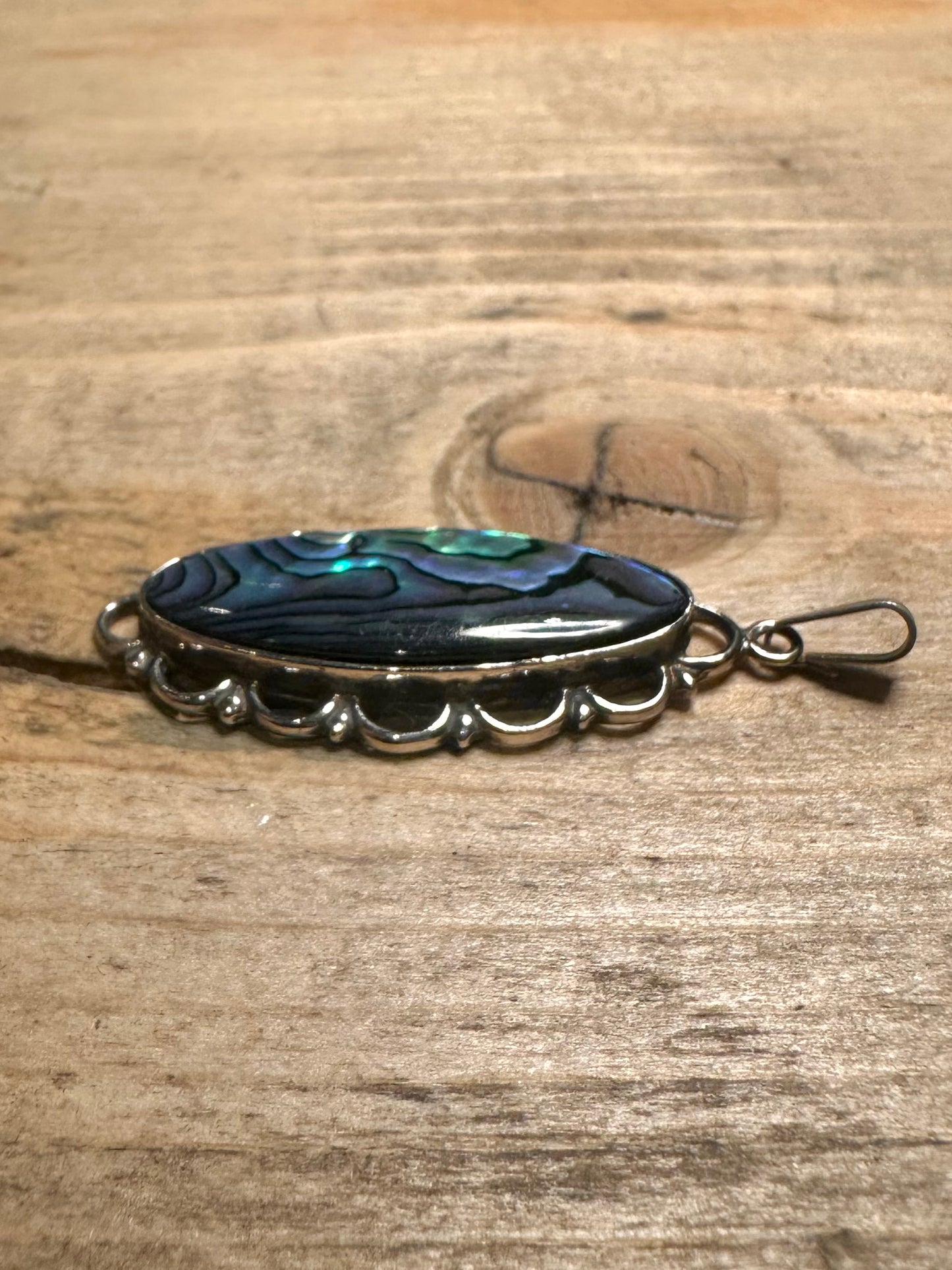 Vintage Abalone 925 Silver Pendant