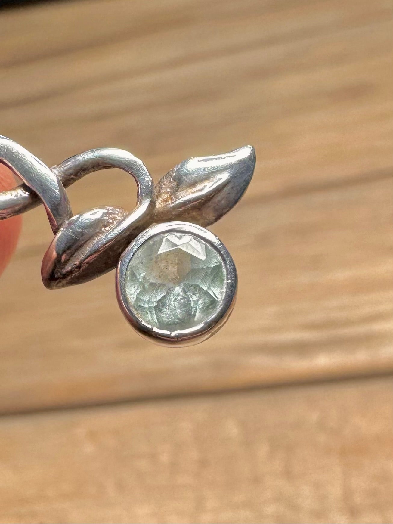 Vintage Twisted Leaf Blue Topaz 925 Silver Earrings