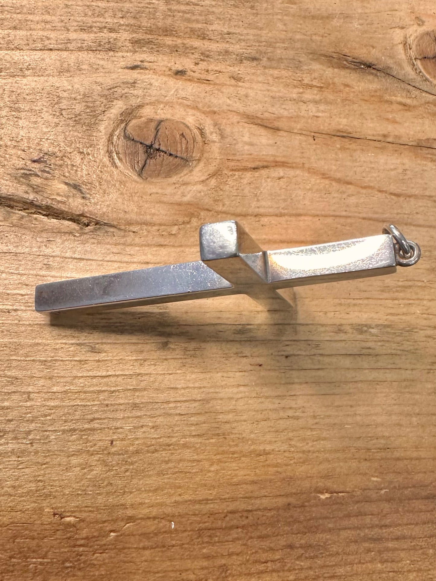 Vintage 1975 Heavy Cross 925 Silver Pendant